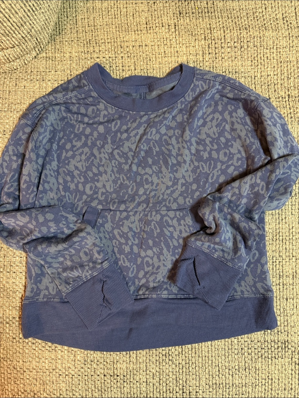 all in motion Blue Leopard-Print Crewneck Sweater